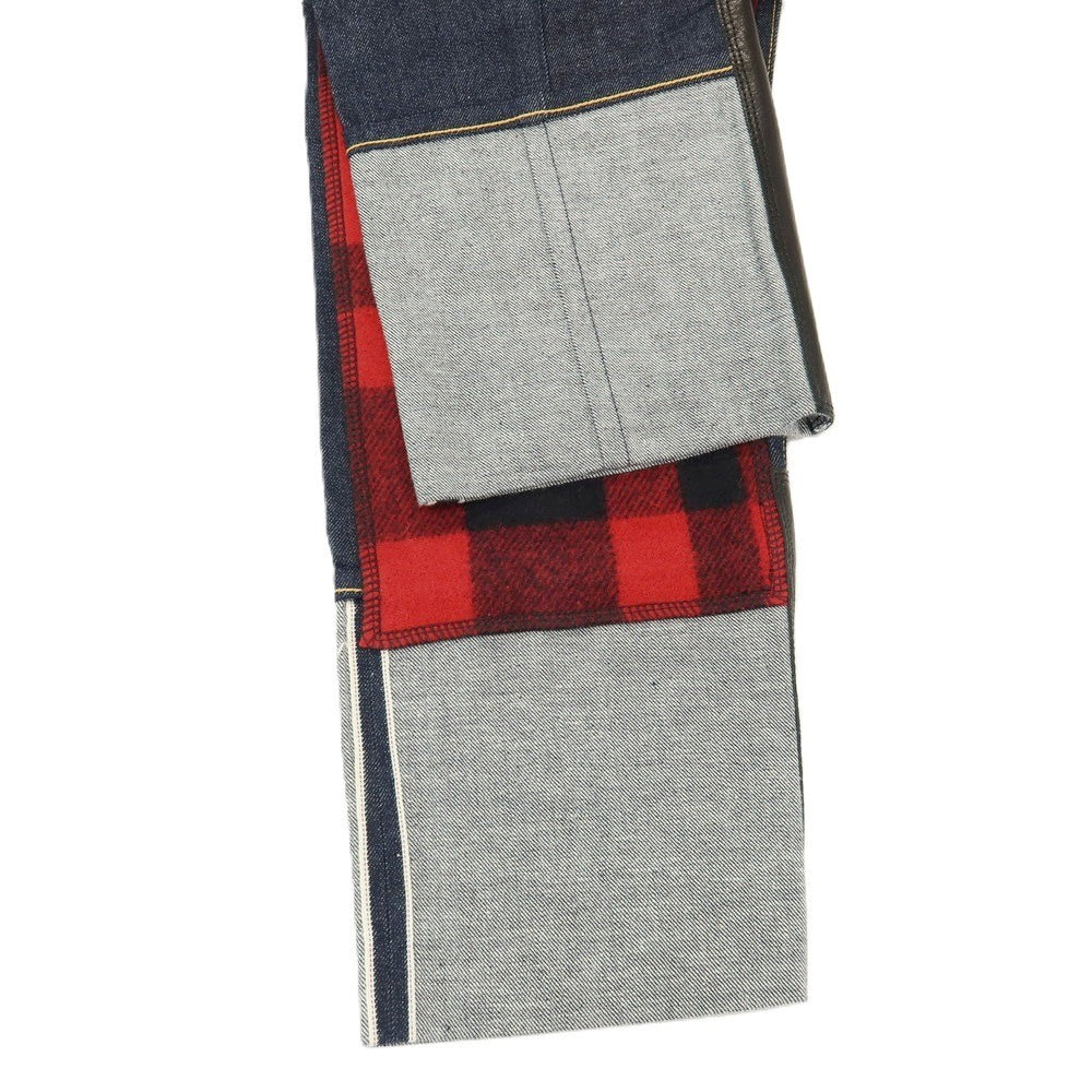 【中古】ジュンヤワタナベ マン JUNYA WATANABE MAN 2025年秋冬 コットン デニムパンツ ジーンズ ネイビーxレッド【サイズS】【 状態ランクA 】【 メンズ 】