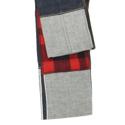 【中古】ジュンヤワタナベ マン JUNYA WATANABE MAN 2025年秋冬 コットン デニムパンツ ジーンズ ネイビーxレッド【サイズS】【 状態ランクA 】【 メンズ 】