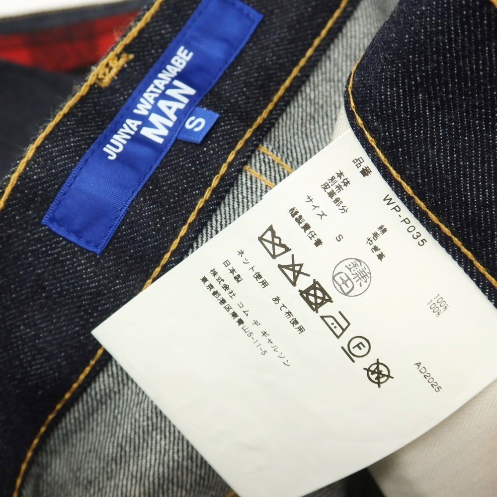 【中古】ジュンヤワタナベ マン JUNYA WATANABE MAN 2025年秋冬 コットン デニムパンツ ジーンズ ネイビーxレッド【サイズS】【 状態ランクA 】【 メンズ 】