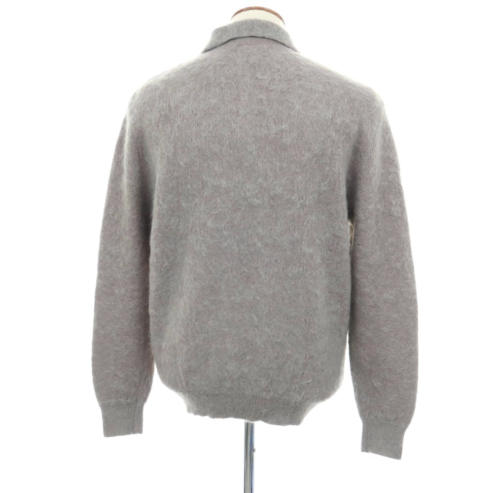 【中古】ビームスプラス BEAMS PLUS ナイロンウールモヘヤ 長袖 ポロニット グレーxマルチカラー【サイズM】【 状態ランクB 】【 メンズ 】