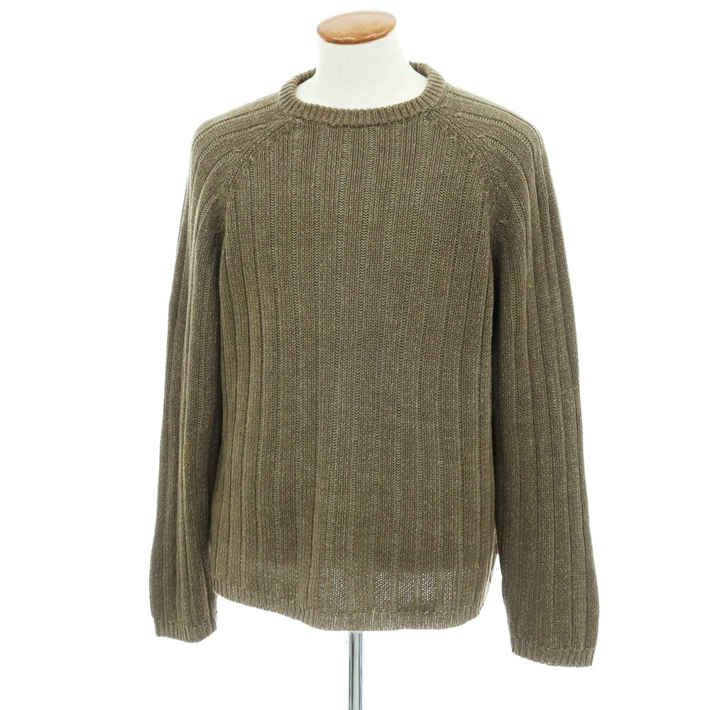 【中古】ウールリッチ WOOLRICH ラミーコットン クルーネック プルオーバーニット オリーブ【サイズM】【 状態ランクC 】【 メンズ 】