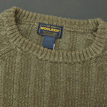 【SALE30%OFF/返品不可】【中古】ウールリッチ WOOLRICH ラミーコットン クルーネック プルオーバーニット オリーブ【 サイズM 】【 状態ランクC 】【 メンズ 】