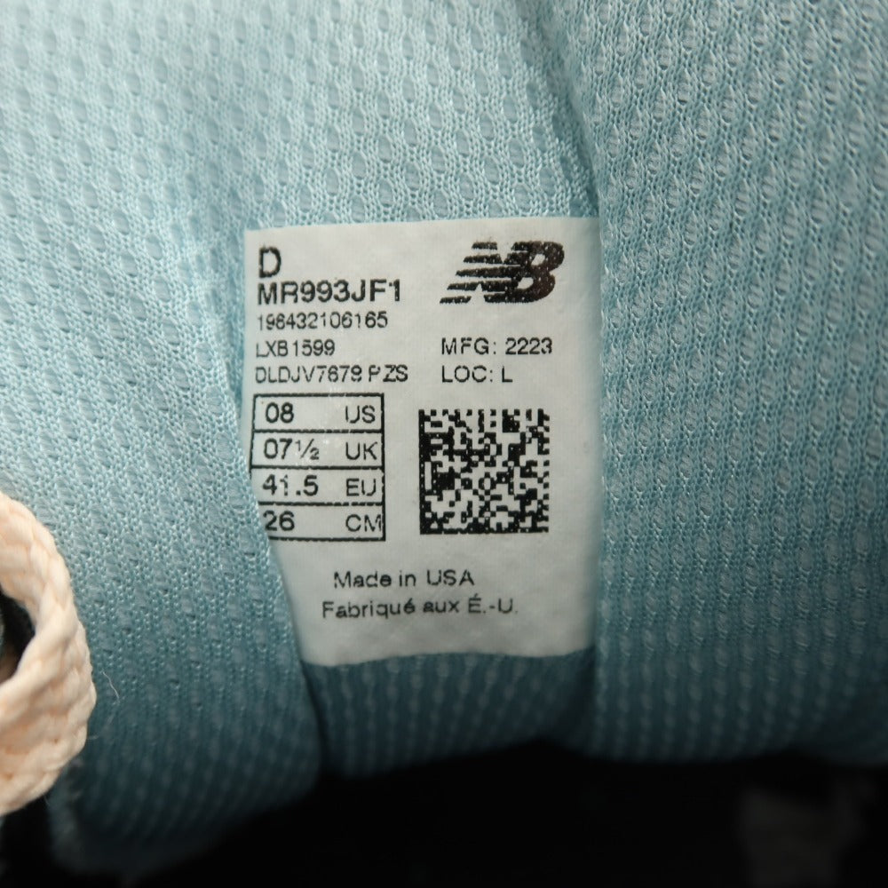 【中古】ニューバランス NEW BALANCE MR993JF1 × JOE FRESHGOODS スエード スニーカー アクアブルー【サイズ26】【 状態ランクB 】【 メンズ 】