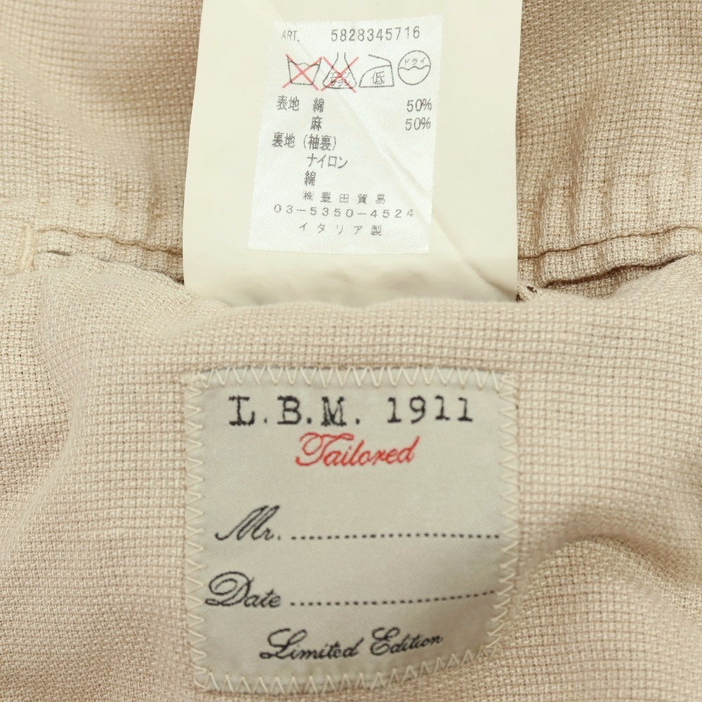 【中古】エルビーエム1911 L.B.M.1911 コットンリネン 2B カジュアルジャケット ベージュ【サイズ48】【 状態ランクC 】【 メンズ 】
