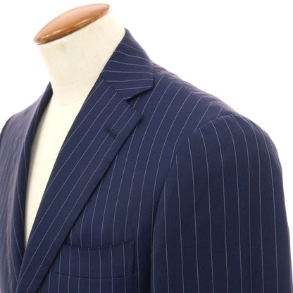 【中古】リングヂャケット RING JACKET ウール ピンストライプ 3B テーラードジャケット ネイビーxホワイト【サイズ46】【 状態ランクC 】【 メンズ 】