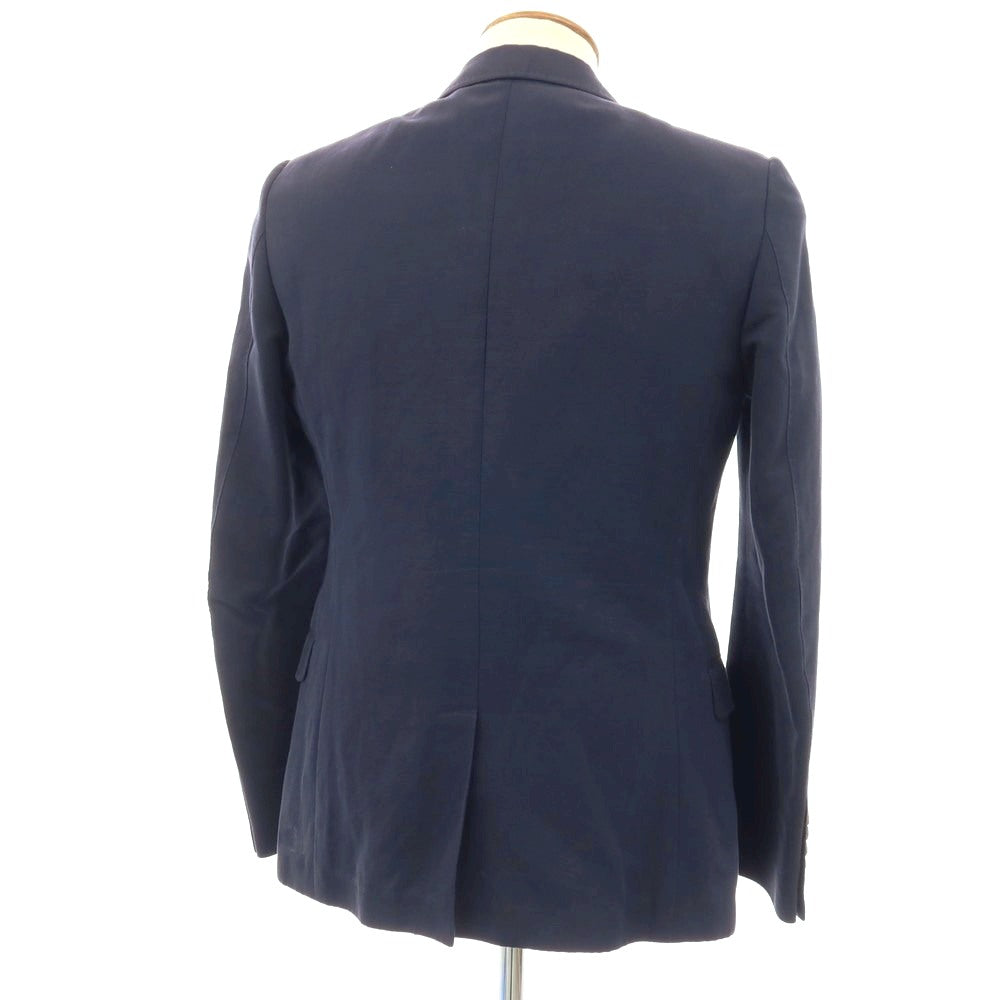 【中古】グッチ GUCCI コットンリネン 2B カジュアルジャケット ネイビー【サイズ46】【 状態ランクC 】【 メンズ 】
