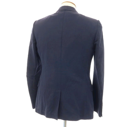 【中古】グッチ GUCCI コットンリネン 2B カジュアルジャケット ネイビー【サイズ46】【 状態ランクC 】【 メンズ 】