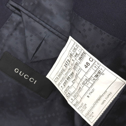 【中古】グッチ GUCCI コットンリネン 2B カジュアルジャケット ネイビー【サイズ46】【 状態ランクC 】【 メンズ 】