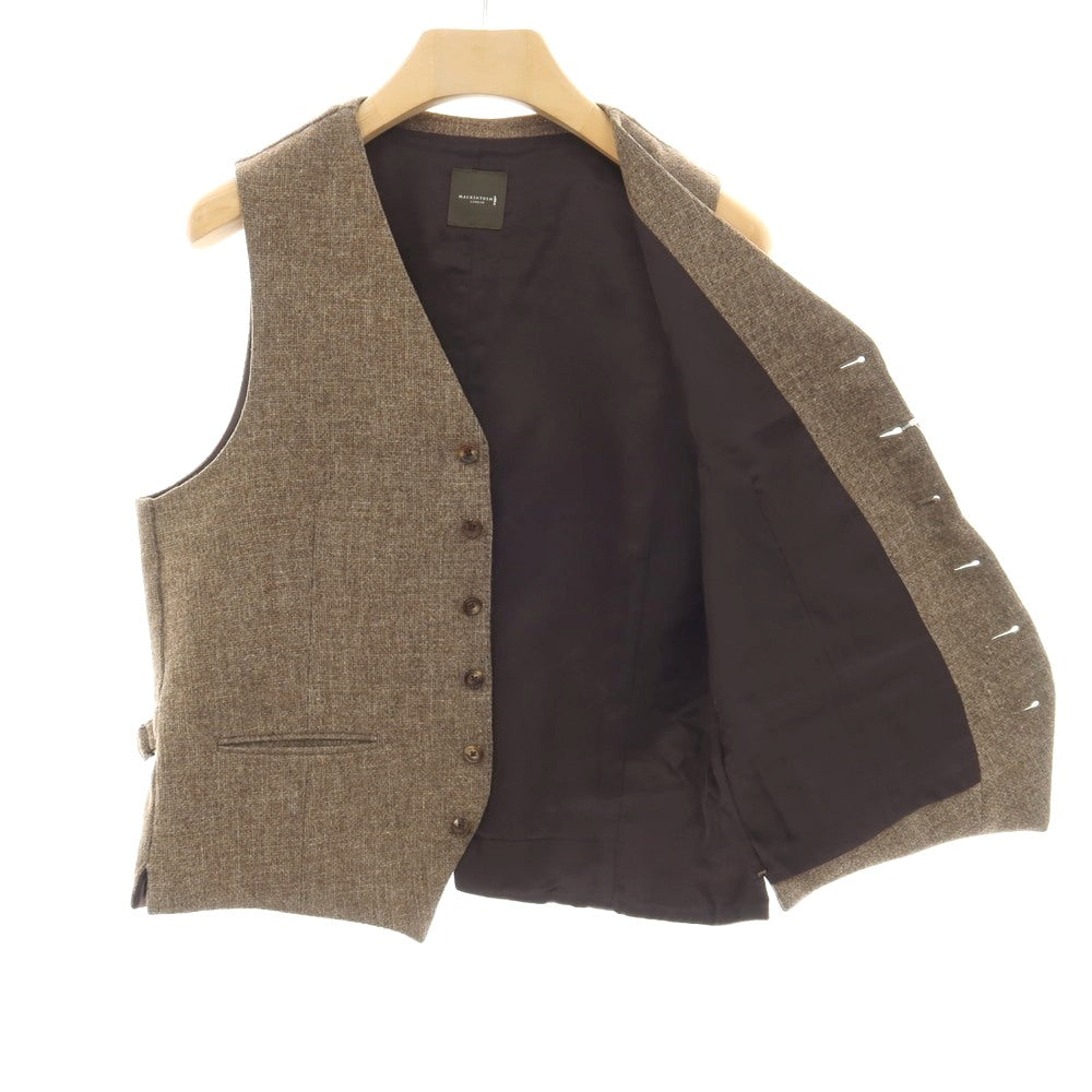 【中古】マッキントッシュ ロンドン MACKINTOSH LONDON ウール ドレス系ジレ ベスト ブラウン【サイズM】【 状態ランクB 】【 メンズ 】