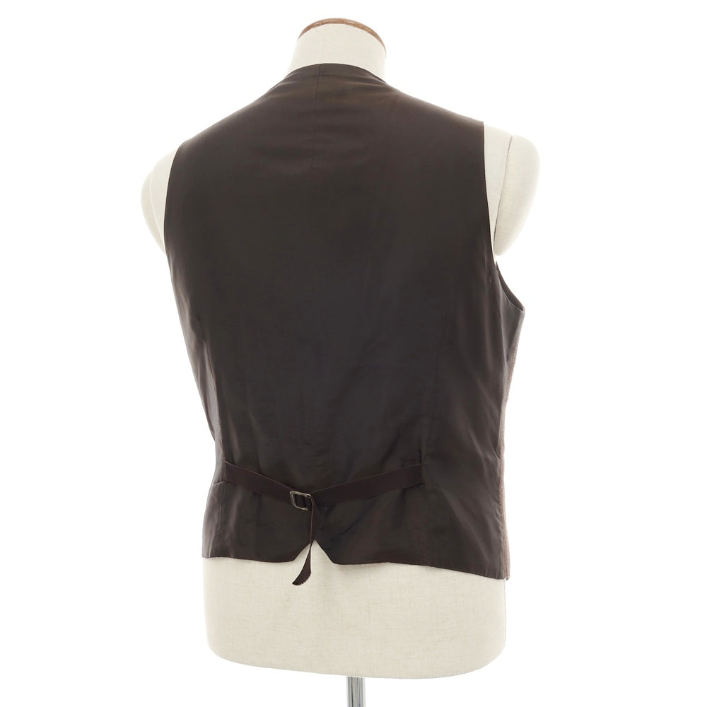 【SALE30%OFF/返品不可】【中古】タリアトーレ TAGLIATORE ヘンプウール ドレス系ジレ ベスト ブラウン【 サイズ48 】【 状態ランクC 】【 メンズ 】
