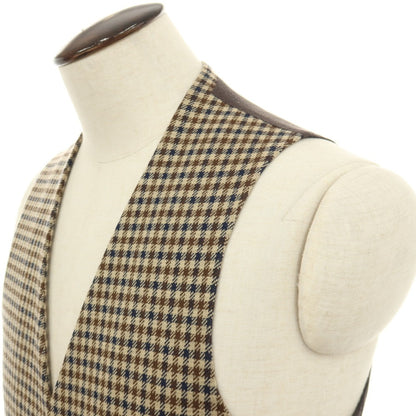 【中古】マッキントッシュフィロソフィー MACKINTOSH PHILOSOPHY ポリエステルアクリルウール チェック カジュアル系ジレ ベスト ベージュxブラウン【サイズ40】【 状態ランクB 】【 メンズ 】