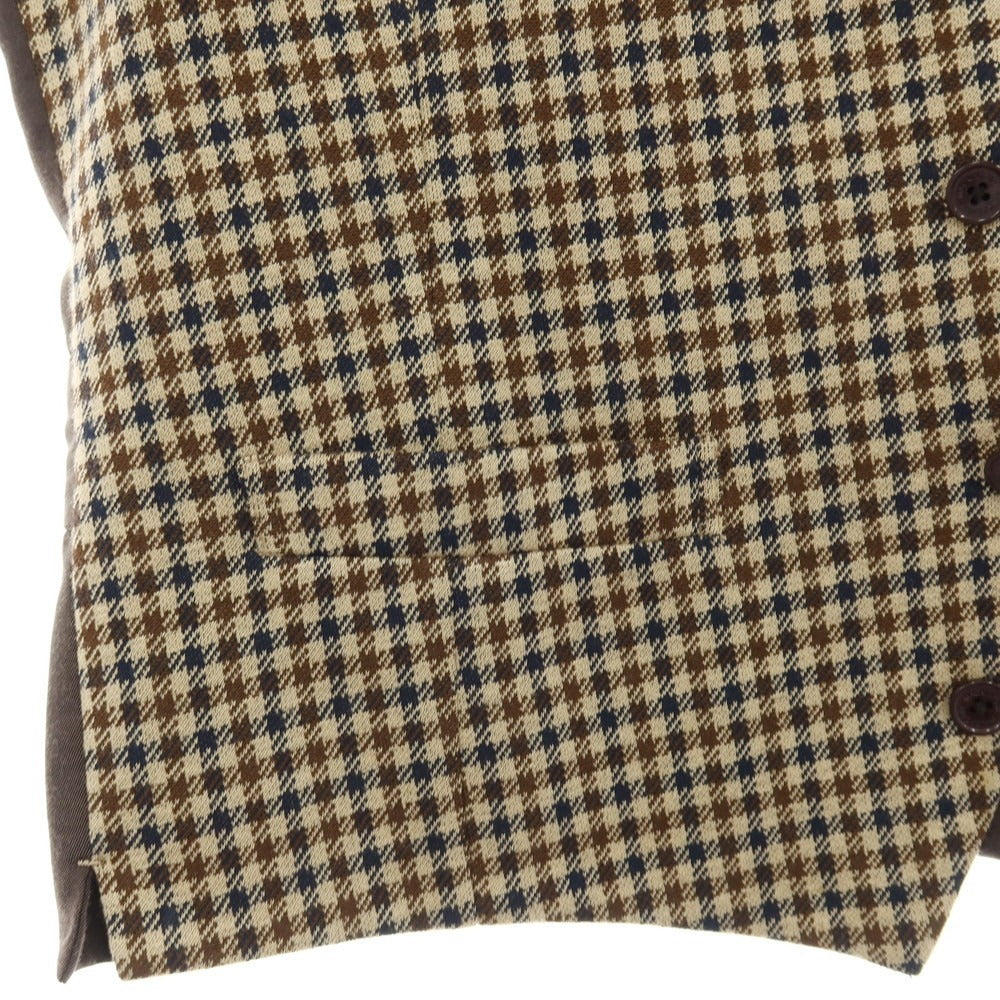 【中古】マッキントッシュフィロソフィー MACKINTOSH PHILOSOPHY ポリエステルアクリルウール チェック カジュアル系ジレ ベスト ベージュxブラウン【サイズ40】【 状態ランクB 】【 メンズ 】