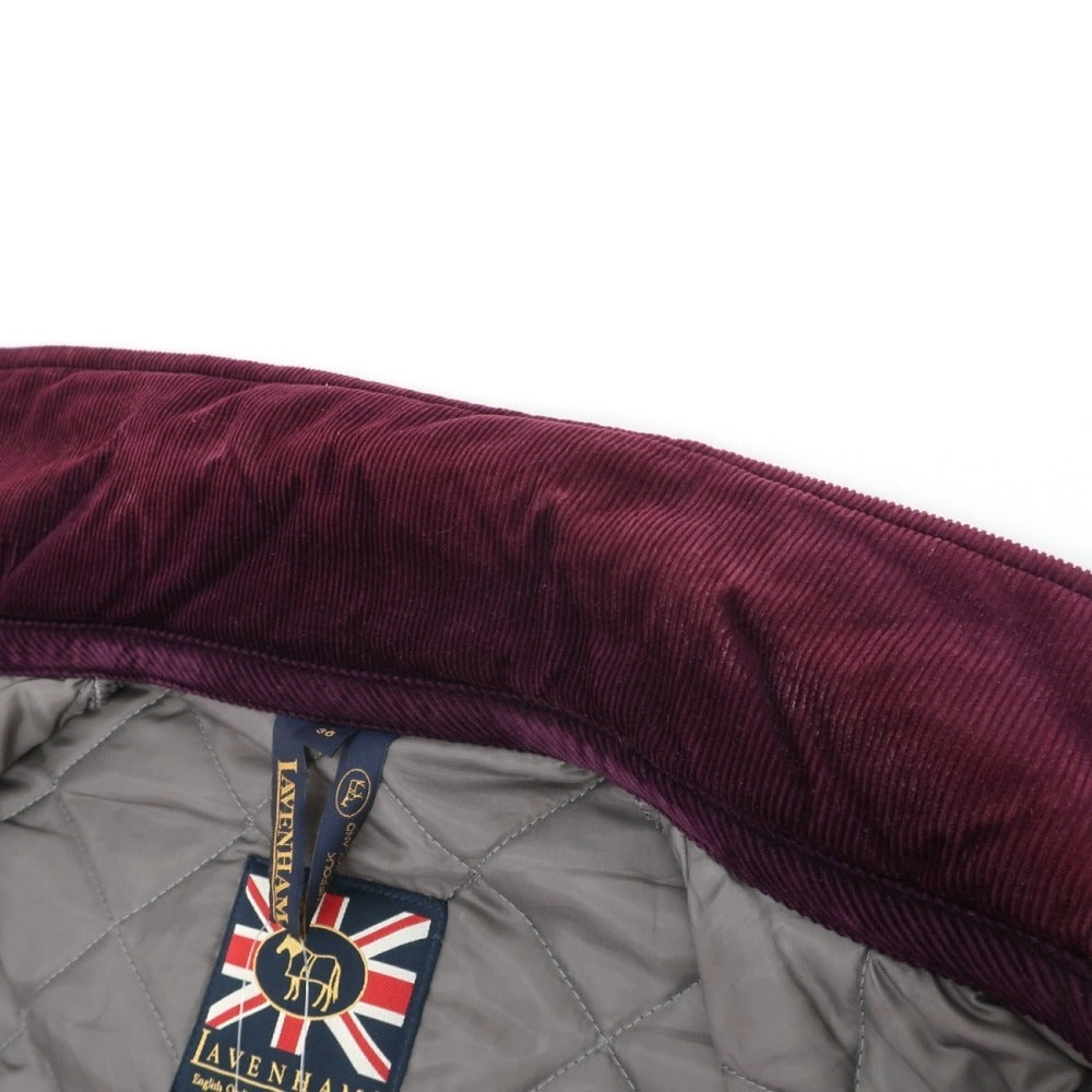 【中古】ラベンハム LAVENHAM ポリエステエル 中綿入り キルティングブルゾン ダークパープル【サイズ36】【 状態ランクC 】【 メンズ 】