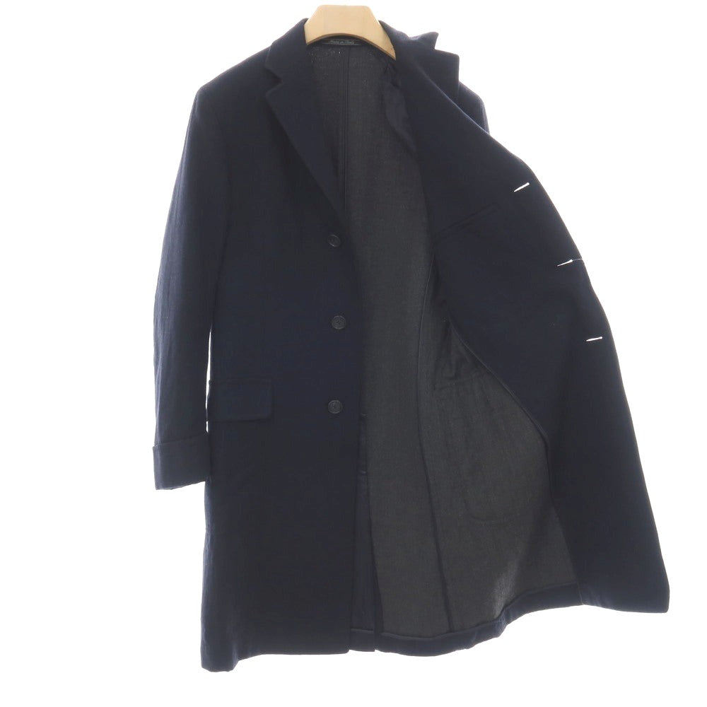 【中古】カンタレリ Cantarelli ウールナイロン チェスターフィールドコート ネイビー【サイズ48】【 状態ランクC 】【 メンズ 】
