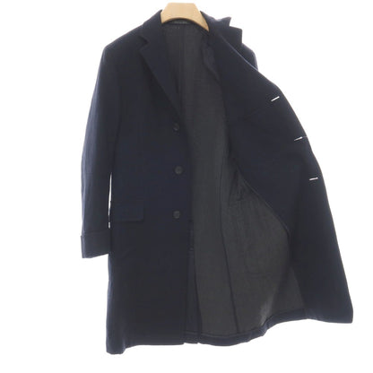 【中古】カンタレリ Cantarelli ウールナイロン チェスターフィールドコート ネイビー【サイズ48】【 状態ランクC 】【 メンズ 】