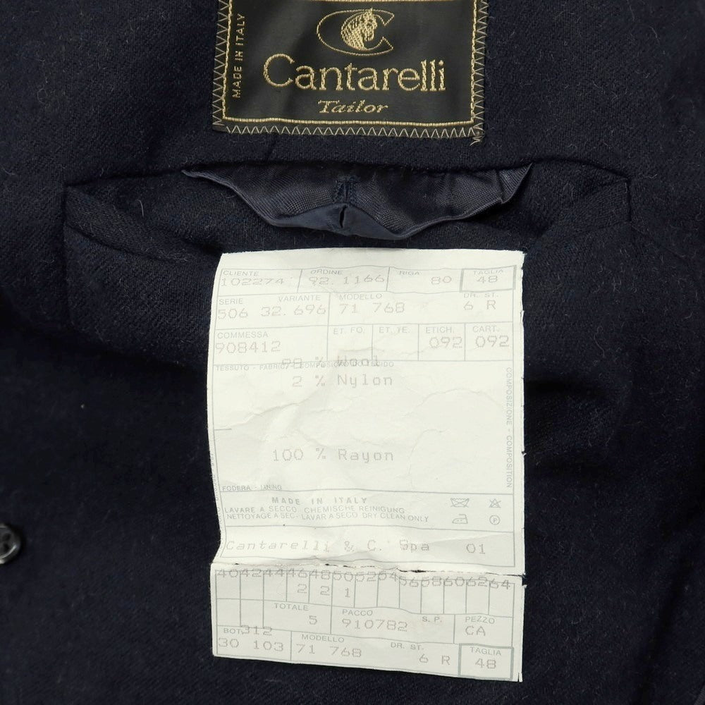 【中古】カンタレリ Cantarelli ウールナイロン チェスターフィールドコート ネイビー【サイズ48】【 状態ランクC 】【 メンズ 】