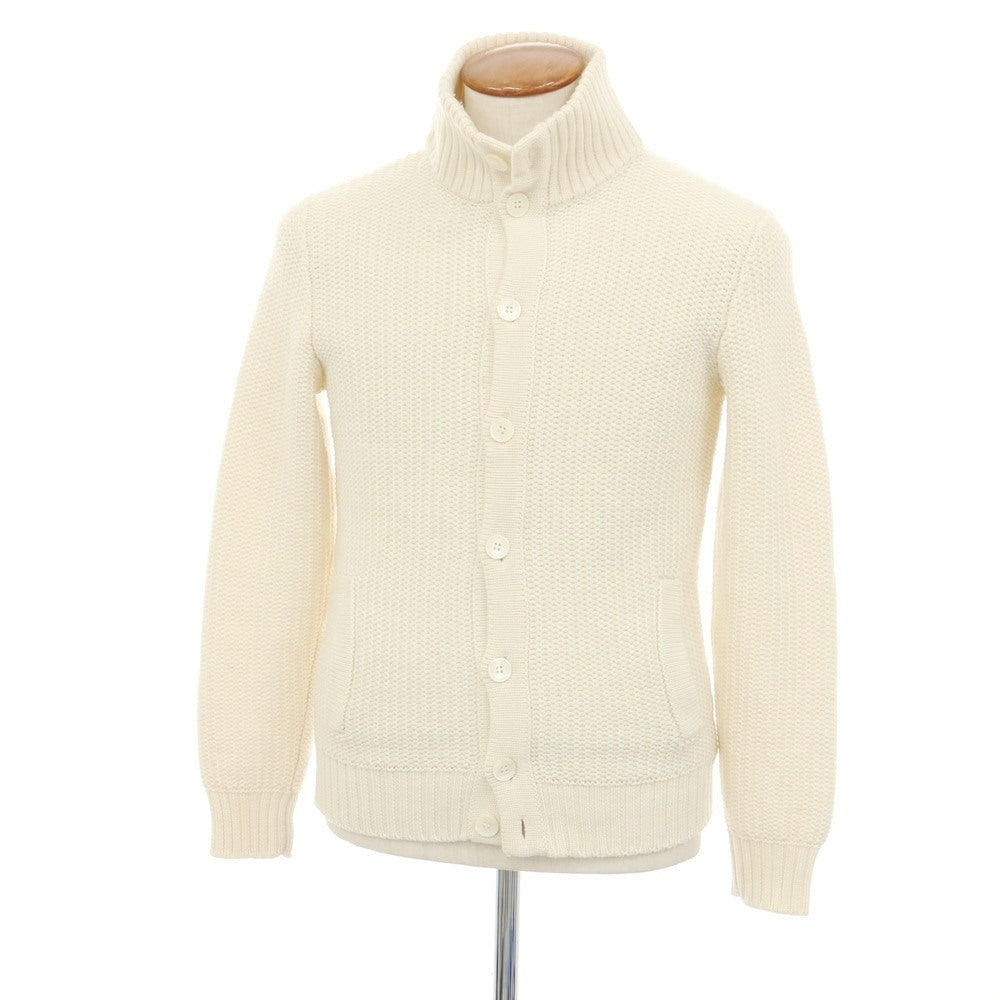【中古】ザノーネ ZANONE CHIOTO キョート ウール スタンドカラー カーディガン アイボリー【サイズ46】【 状態ランクC 】【 メンズ 】