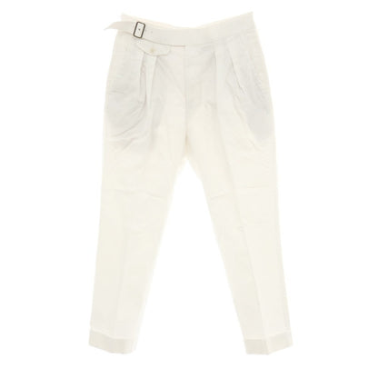 【SALE30%OFF/返品不可】【中古】エトネ ETONNE コットンリネン カジュアルスラックスパンツ ホワイト【 サイズM 】【 状態ランクC 】【 メンズ 】
