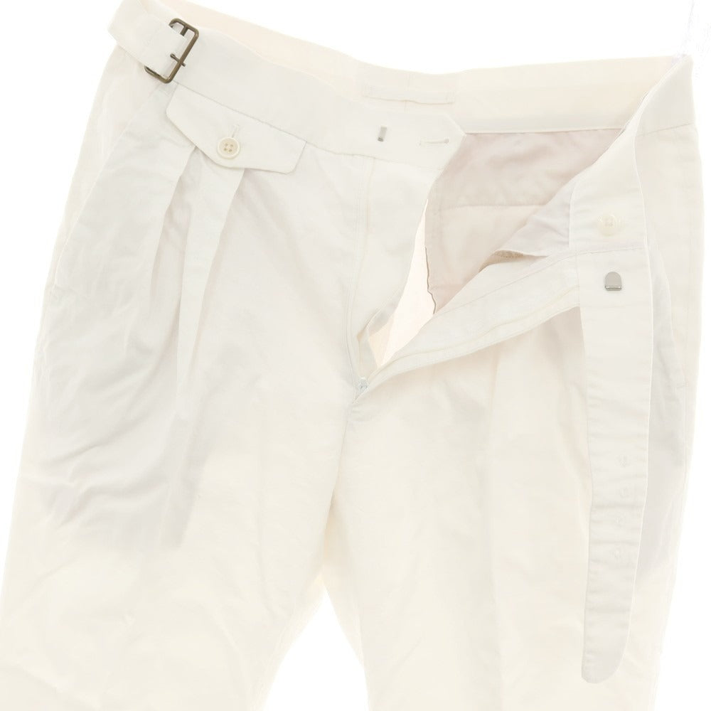 【SALE30%OFF/返品不可】【中古】エトネ ETONNE コットンリネン カジュアルスラックスパンツ ホワイト【 サイズM 】【 状態ランクC 】【 メンズ 】