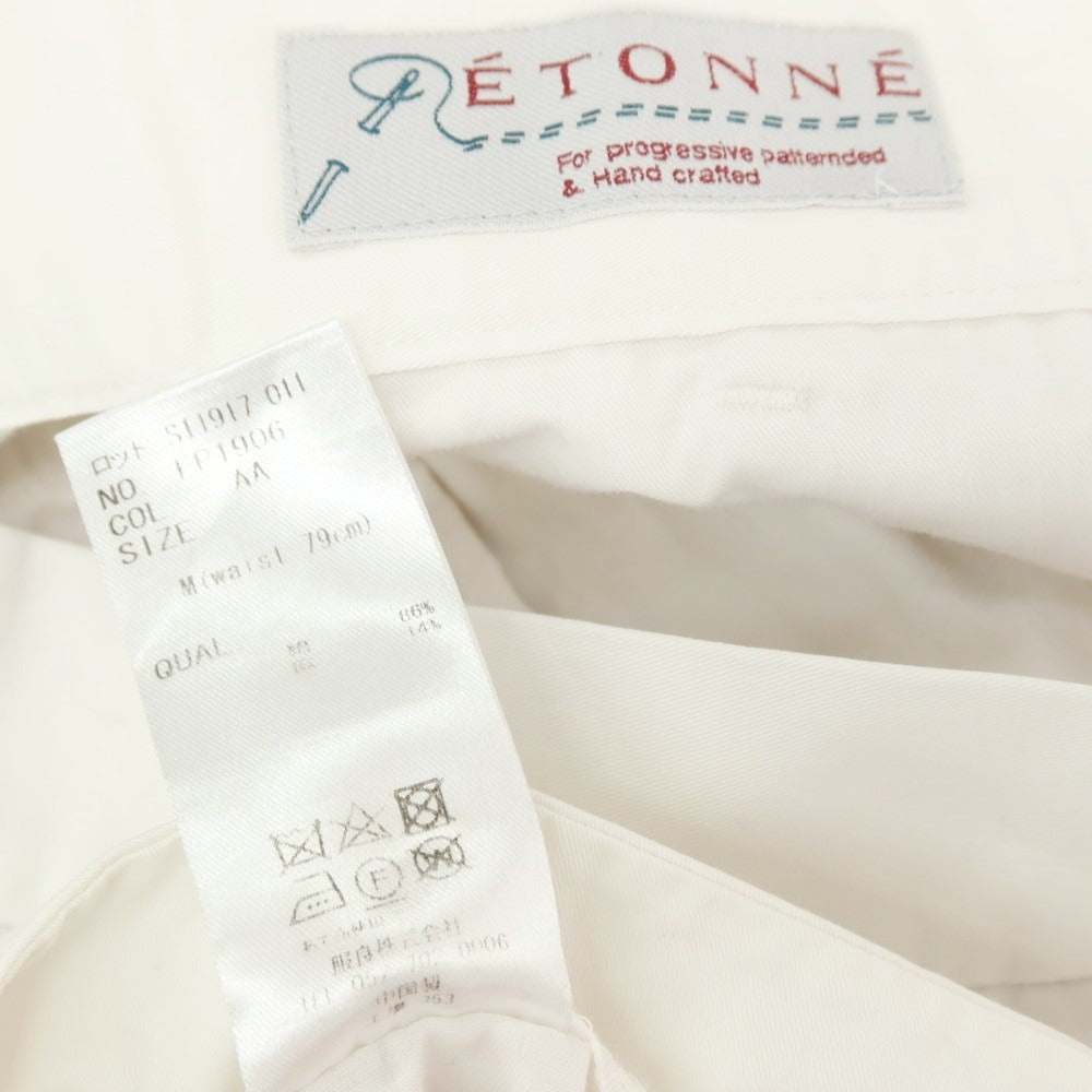 【SALE30%OFF/返品不可】【中古】エトネ ETONNE コットンリネン カジュアルスラックスパンツ ホワイト【 サイズM 】【 状態ランクC 】【 メンズ 】