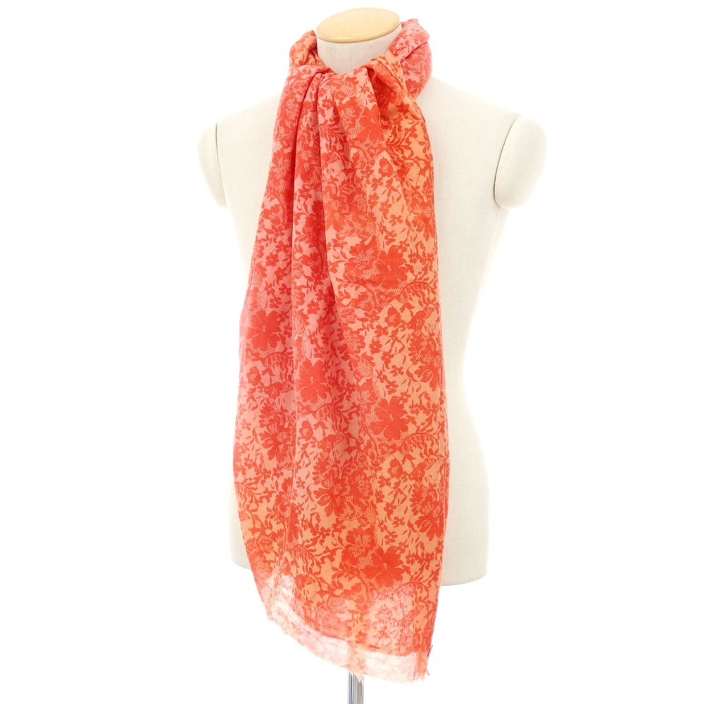 【SALE30%OFF/返品不可】【中古】ファリエロサルティ Faliero Sarti コットン系 フラワー 大判 ストール レッド【 状態ランクD 】【 ユニセックス 】