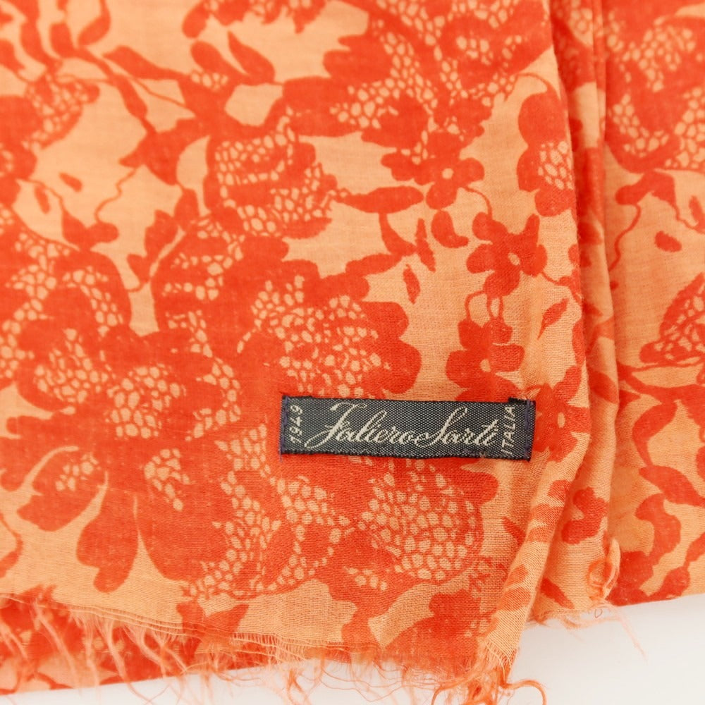 【SALE30%OFF/返品不可】【中古】ファリエロサルティ Faliero Sarti コットン系 フラワー 大判 ストール レッド【 状態ランクD 】【 ユニセックス 】