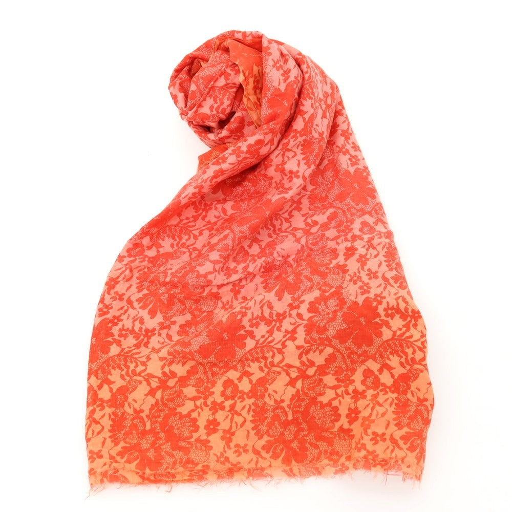 【SALE30%OFF/返品不可】【中古】ファリエロサルティ Faliero Sarti コットン系 フラワー 大判 ストール レッド【 状態ランクD 】【 ユニセックス 】