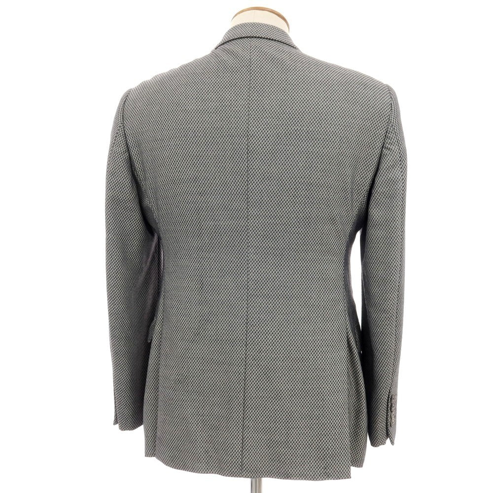【中古】エンポリオ アルマーニ EMPORIO ARMANI M LINE レーヨンウールポリエステル チェック テーラードジャケット グレーxブラック【サイズ48】【 状態ランクC 】【 メンズ 】