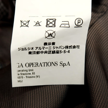 【中古】エンポリオ アルマーニ EMPORIO ARMANI M LINE レーヨンウールポリエステル チェック テーラードジャケット グレーxブラック【サイズ48】【 状態ランクC 】【 メンズ 】