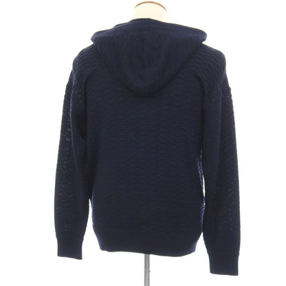 【中古】エンポリオ アルマーニ EMPORIO ARMANI アクリルモダールウール ダブルジップ ニット パーカー ネイビー【サイズM】【 状態ランクB 】【 メンズ 】