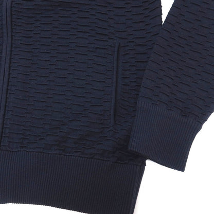 【中古】エンポリオ アルマーニ EMPORIO ARMANI アクリルモダールウール ダブルジップ ニット パーカー ネイビー【サイズM】【 状態ランクB 】【 メンズ 】
