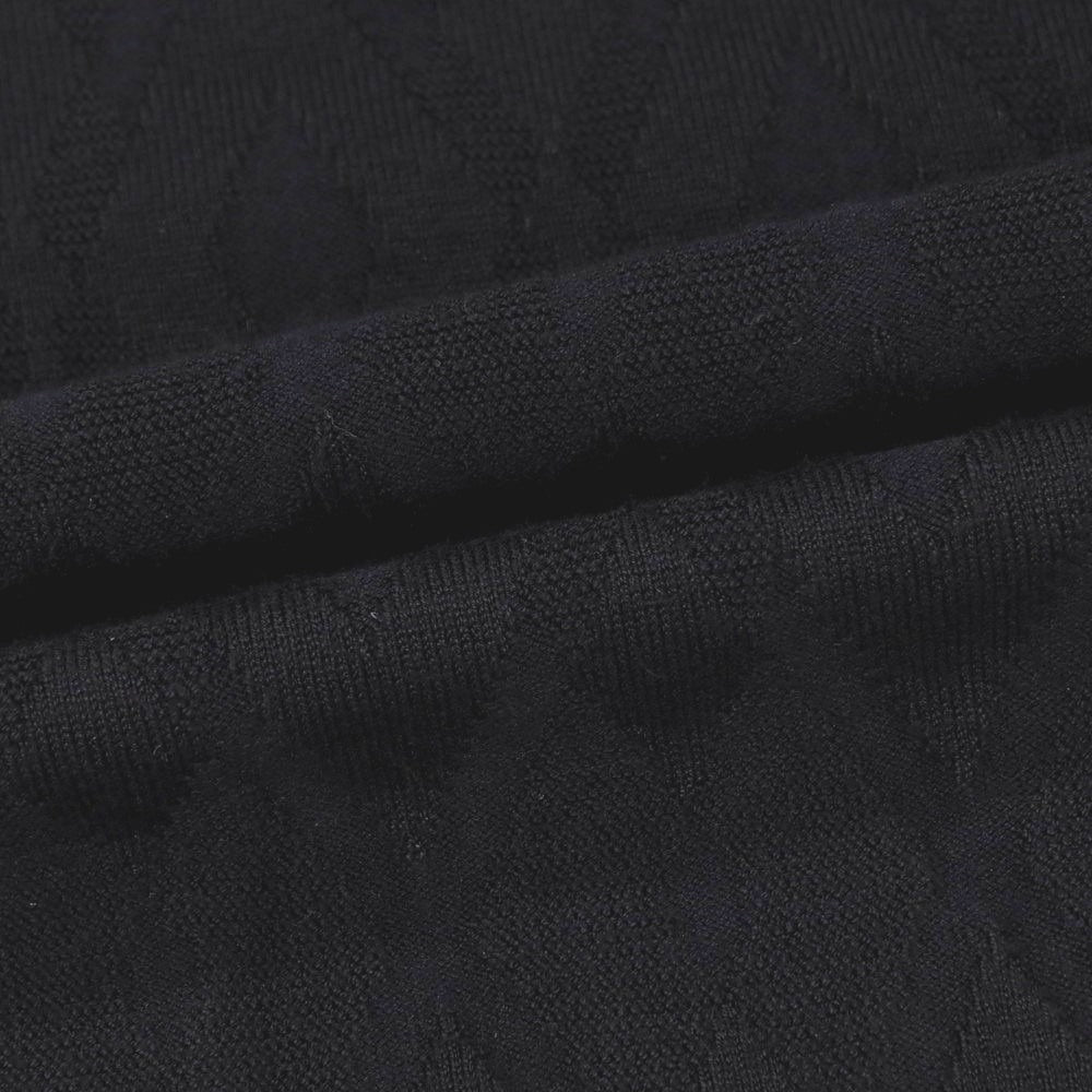 【SALE30%OFF/返品不可】【中古】エンポリオ アルマーニ EMPORIO ARMANI レーヨンナイロン ダイヤ柄 ジャカード クルーネック プルオーバーニット ブラック【 サイズM 】【 状態ランクB 】【 メンズ 】