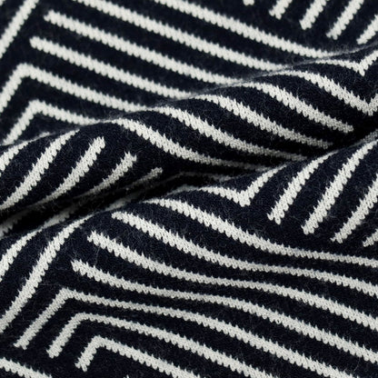 【中古】エンポリオ アルマーニ EMPORIO ARMANI レーヨンポリエステル クルーネック プルオーバーニット ネイビーxホワイト【サイズM】【 状態ランクB 】【 メンズ 】
