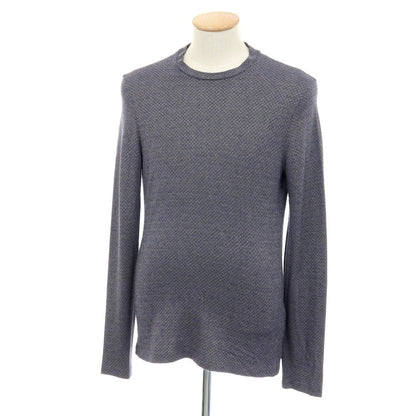 【SALE30%OFF/返品不可】【中古】アルマーニ コレッツォーニ ARMANI COLLEZIONI レーヨンポリウレタン クルーネック 長袖Ｔシャツ ネイビーxグレー【 サイズS 】【 状態ランクB 】【 メンズ 】