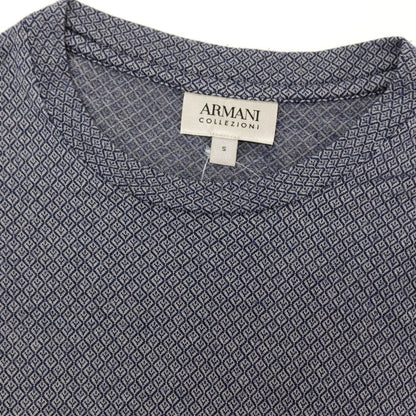 【SALE30%OFF/返品不可】【中古】アルマーニ コレッツォーニ ARMANI COLLEZIONI レーヨンポリウレタン クルーネック 長袖Ｔシャツ ネイビーxグレー【 サイズS 】【 状態ランクB 】【 メンズ 】