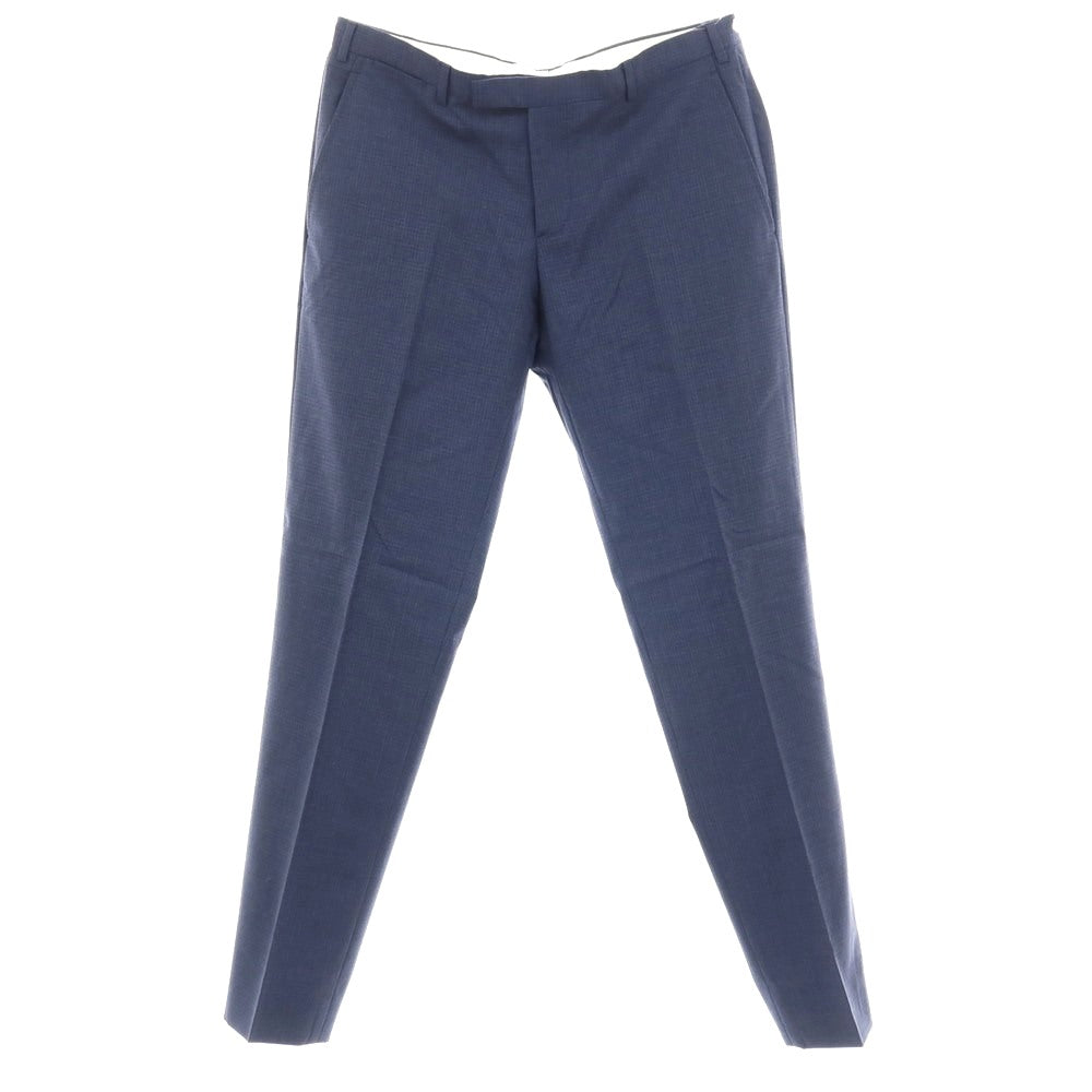 【中古】エンポリオ アルマーニ EMPORIO ARMANI ウール チェック ドレススラックスパンツ ネイビー【サイズ50】【 状態ランクB 】【 メンズ 】