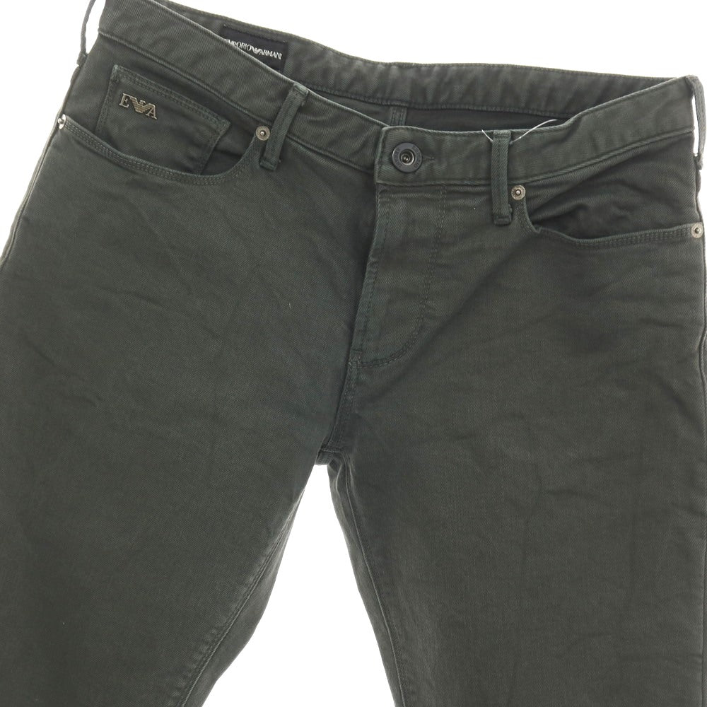 【中古】エンポリオ アルマーニ EMPORIO ARMANI ストレッチ コットン 5ポケットパンツ ダークオリーブグレー系【サイズ32】【 状態ランクB 】【 メンズ 】