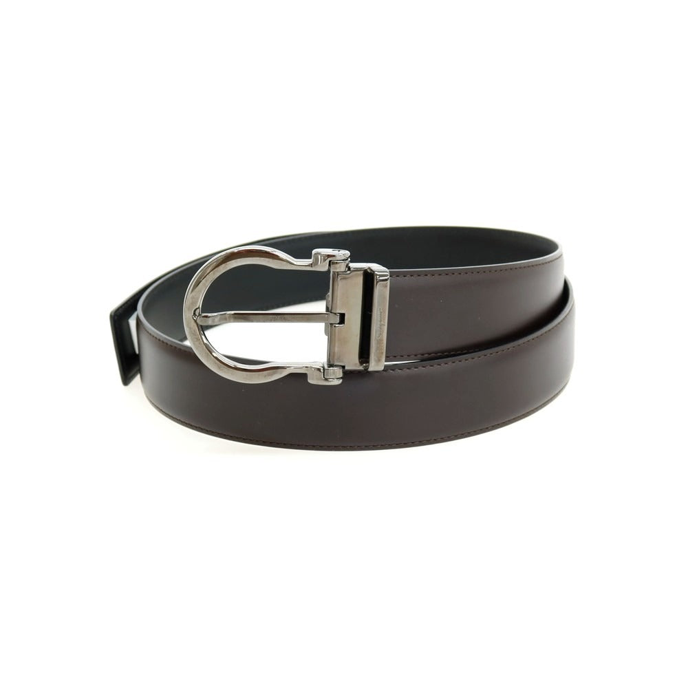 【中古】サルヴァトーレフェラガモ Salvatore Ferragamo レザー ベルト ダークブラウン【サイズ表記なし（約93.5cm位）】【 状態ランクB 】【 メンズ 】