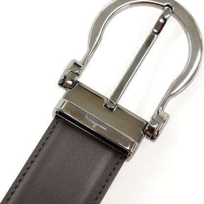 【中古】サルヴァトーレフェラガモ Salvatore Ferragamo レザー ベルト ダークブラウン【サイズ表記なし（約93.5cm位）】【 状態ランクB 】【 メンズ 】