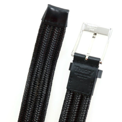 【中古】セオリー theory エラスティック メッシュレザーベルト ブラックxシルバー【サイズ34】【 状態ランクB 】【 メンズ 】