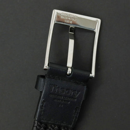 【中古】セオリー theory エラスティック メッシュレザーベルト ブラックxシルバー【サイズ34】【 状態ランクB 】【 メンズ 】