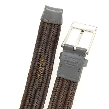 【SALE30%OFF/返品不可】【中古】セオリー theory エラスティック メッシュレザーベルト ブラウンxグレー【 サイズ34 】【 状態ランクB 】【 メンズ 】