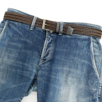 【SALE30%OFF/返品不可】【中古】セオリー theory エラスティック メッシュレザーベルト ブラウンxグレー【 サイズ34 】【 状態ランクB 】【 メンズ 】