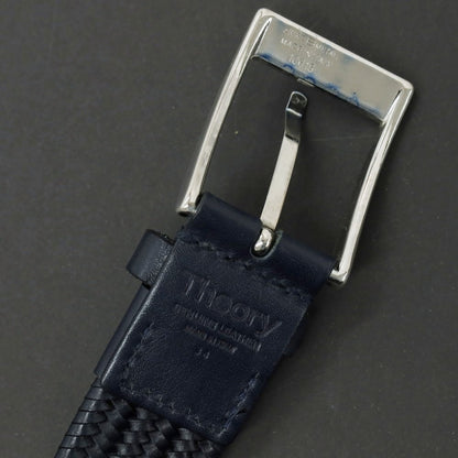【中古】セオリー theory エラスティック メッシュレザーベルト ネイビー【サイズ34】【 状態ランクB 】【 メンズ 】