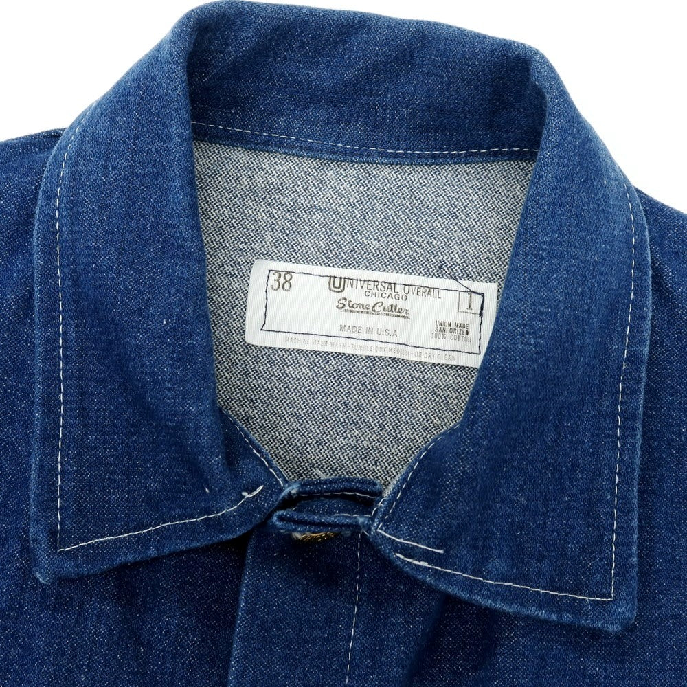 【中古】ユニバーサルオーバーオール UNIVERSAL OVERALL Stone Cutter コットン デニム カバーオール ネイビー【サイズ38】【 状態ランクC 】【 メンズ 】