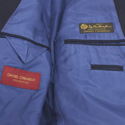 【中古】ダニエルクレミュ DANIEL CREMIEUX ウール 3つボタン テーラードジャケット ネイビー【サイズ50】【 状態ランクB 】【 メンズ 】