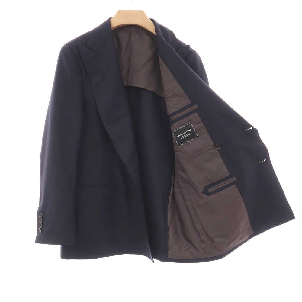 【中古】トゥモローランド TOMORROWLAND ウール 6B ダブルスーツ ダークネイビー【サイズ表記なし（M位）】【 状態ランクA 】【 メンズ 】