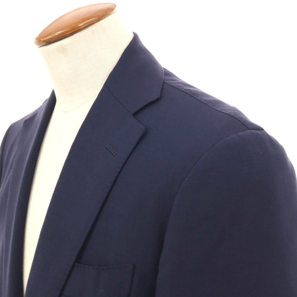 【中古】リングヂャケット RING JACKET MEISTER モヘヤ 3つボタンスーツ ネイビー【サイズ表記なし（M位)】【 状態ランクB 】【 メンズ 】