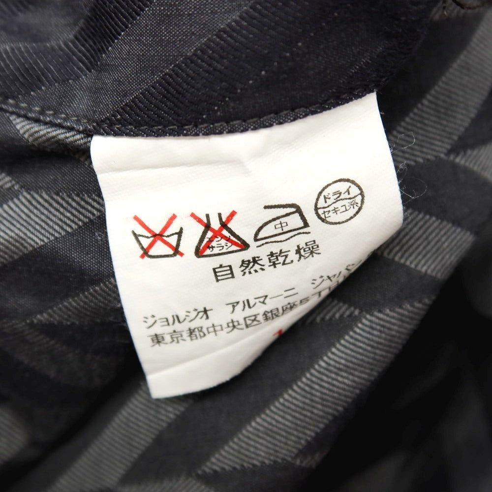【中古】アルマーニ コレッツォーニ ARMANI COLLEZIONI コットン ヘリンボーン ジャカード レギュラーカラー カジュアルシャツ ダークグレーxブラック【サイズXL】【 状態ランクC 】【 メンズ 】