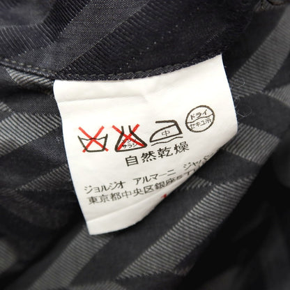 【中古】アルマーニ コレッツォーニ ARMANI COLLEZIONI コットン ヘリンボーン ジャカード レギュラーカラー カジュアルシャツ ダークグレーxブラック【サイズXL】【 状態ランクC 】【 メンズ 】